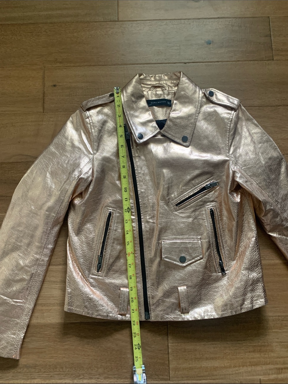 Metallic Rose Gold Moto Jacket - Women Size M - Picture 5 of 7